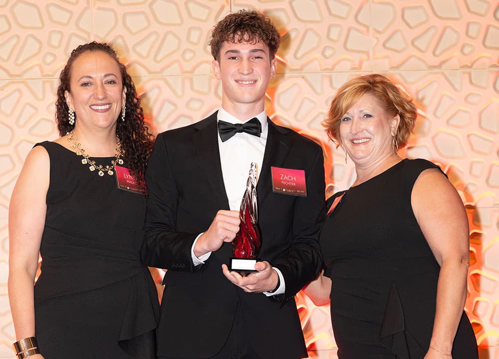 Dr. Lynn Malec, Zach Feltoffer and his mom.