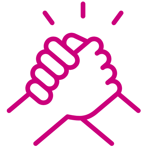 2 hands grasping illustration.